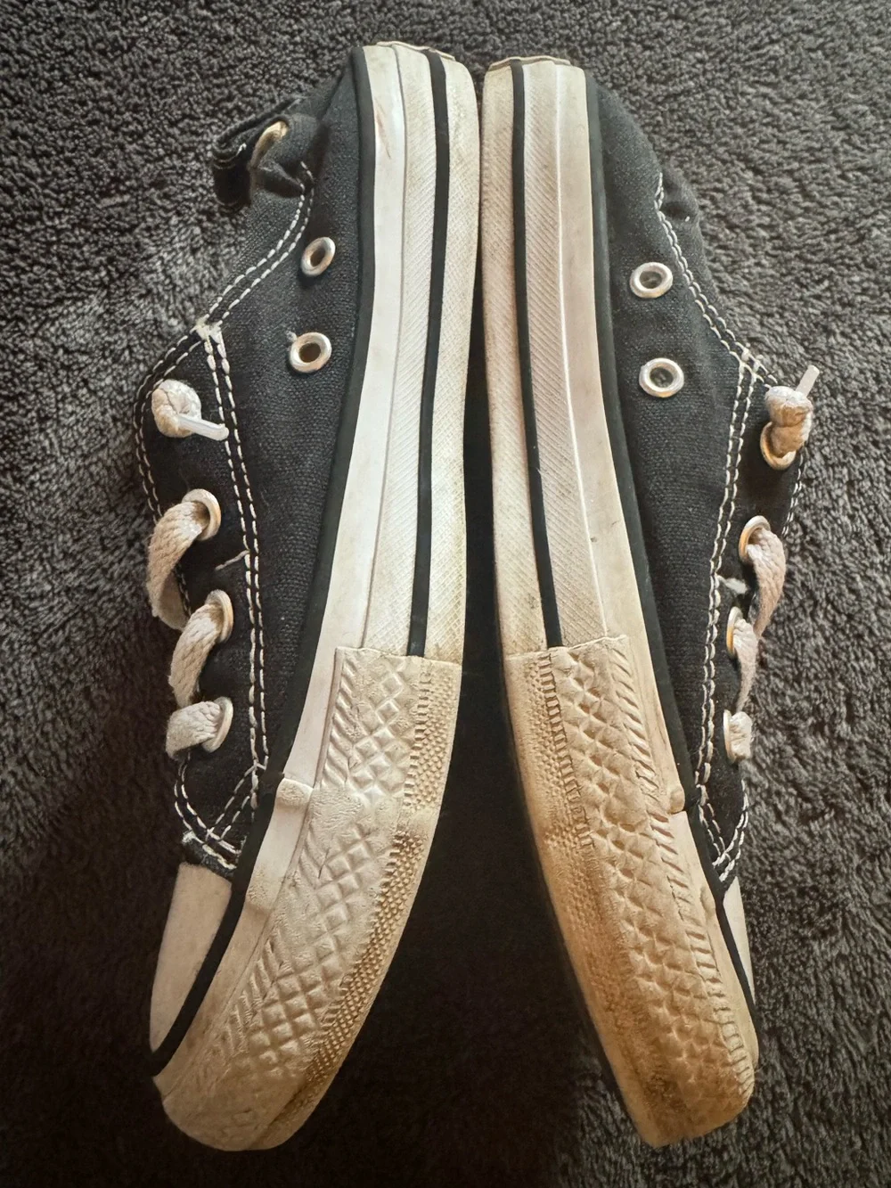 Converse Girls Black Low-Top Chuck Taylor All Star Shorline slip-on sneakers